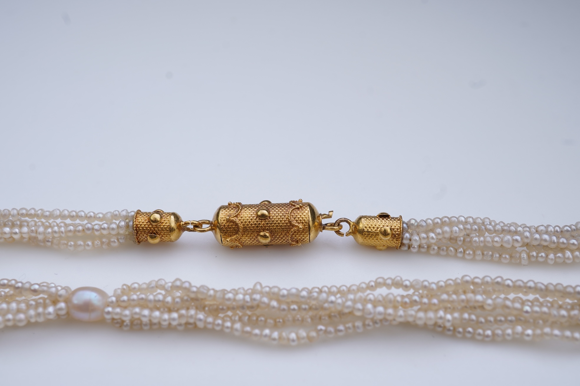 A seed pearl necklace, mid 19th century